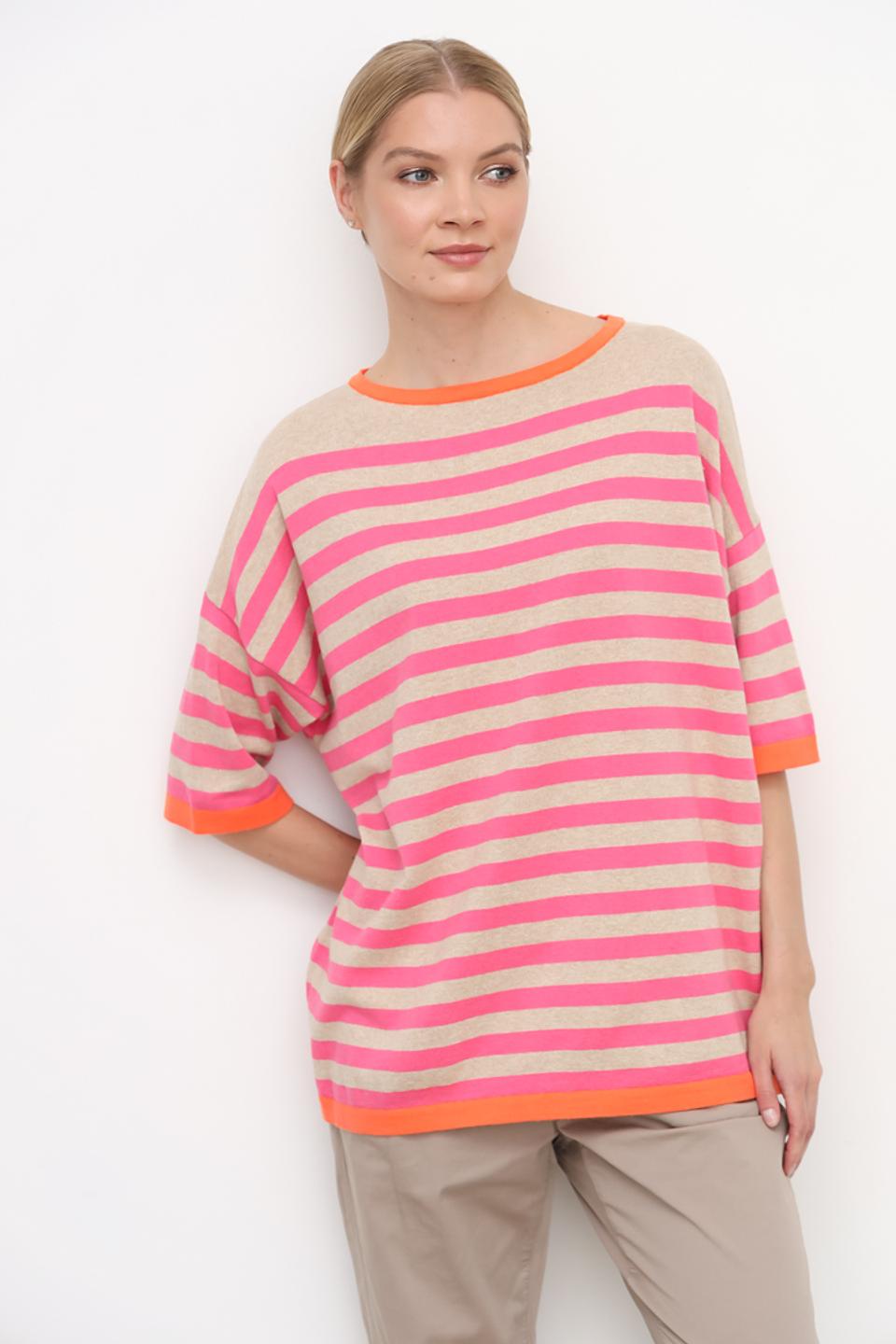 Пуловер You Just White в полоску