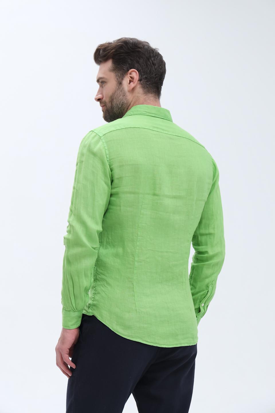 Рубашка Gaudi льняная лайм