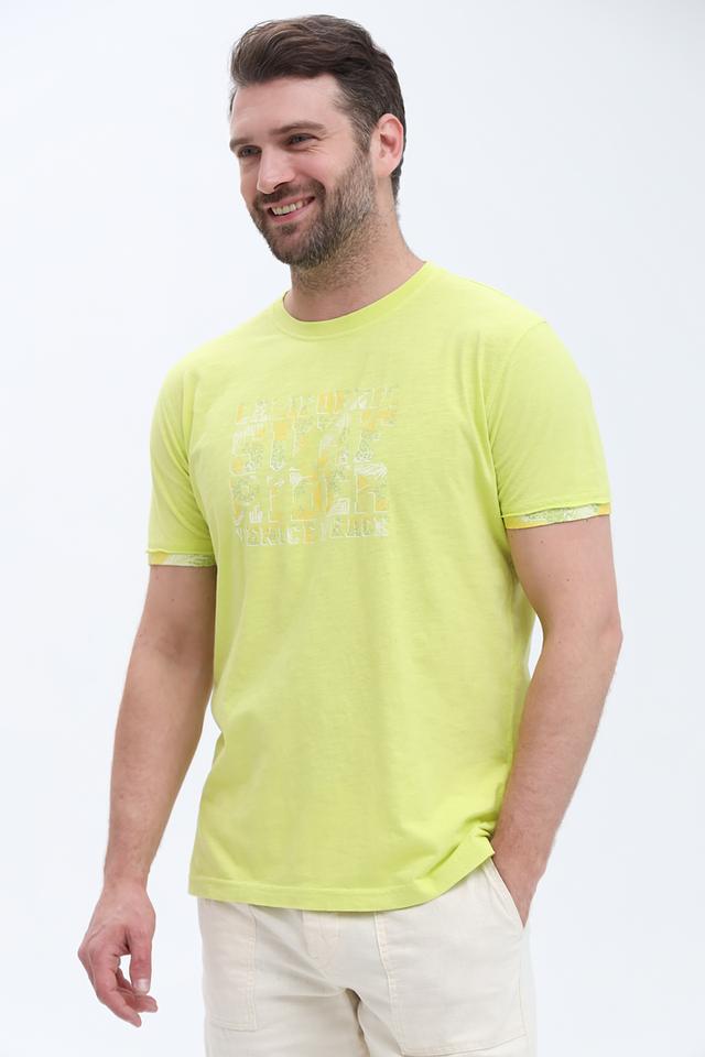 Футболка Sea Barrier лайм с принтом
