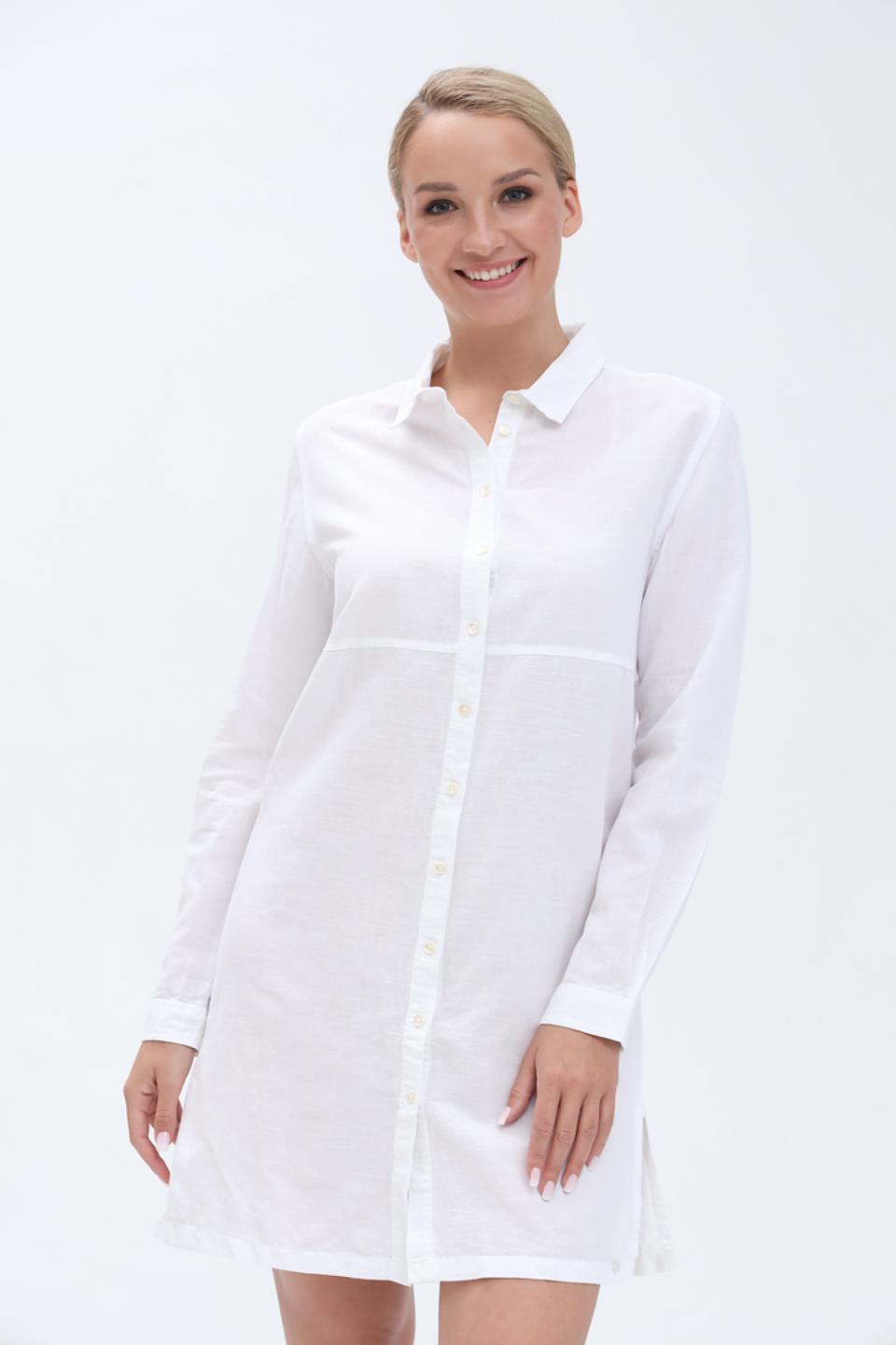 Рубашка Time Zone белая оверсайз