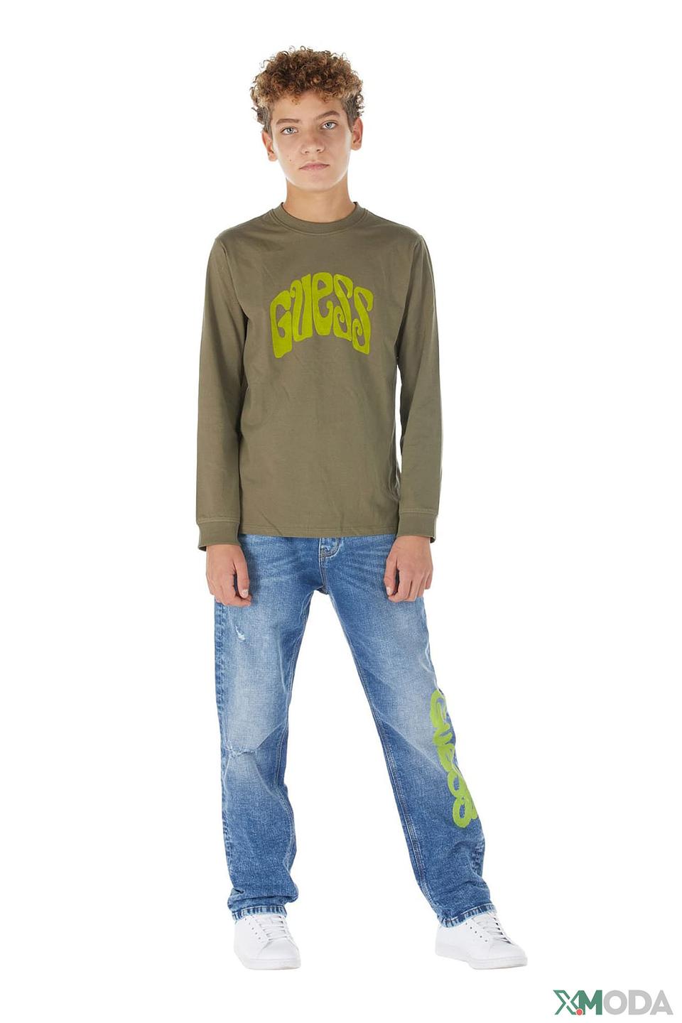 Футболка Guess с логотипом хаки
