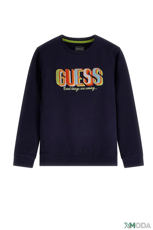 Джемпер Guess синий с логотипом