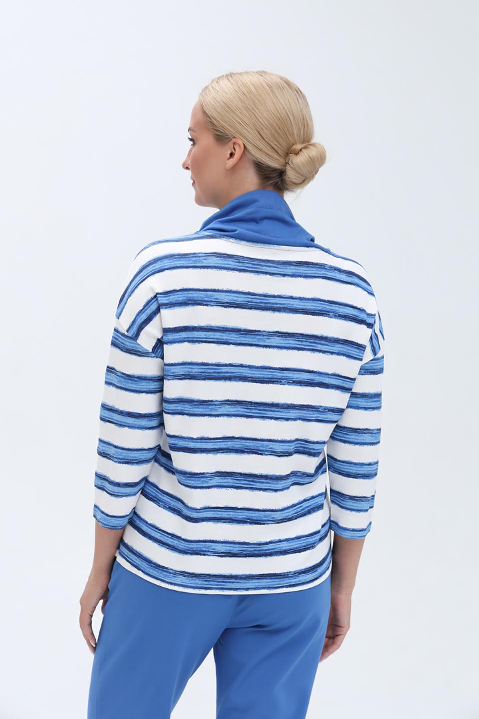 Блуза Olsen в полоску с принтом