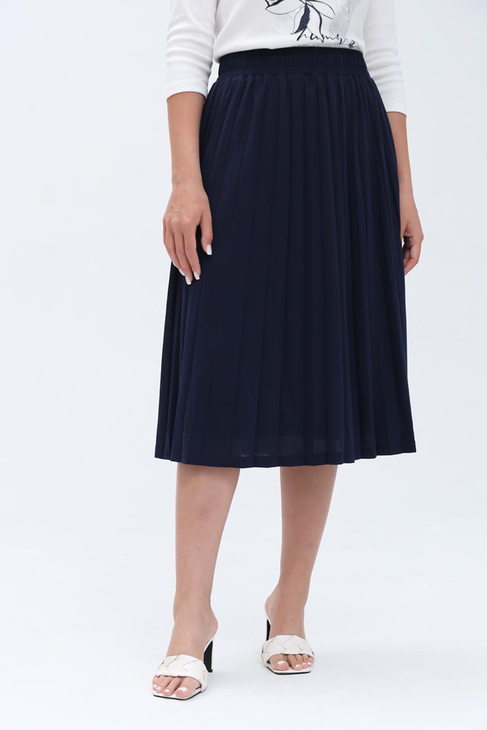 Юбка Olsen плиссированная темно-синяя