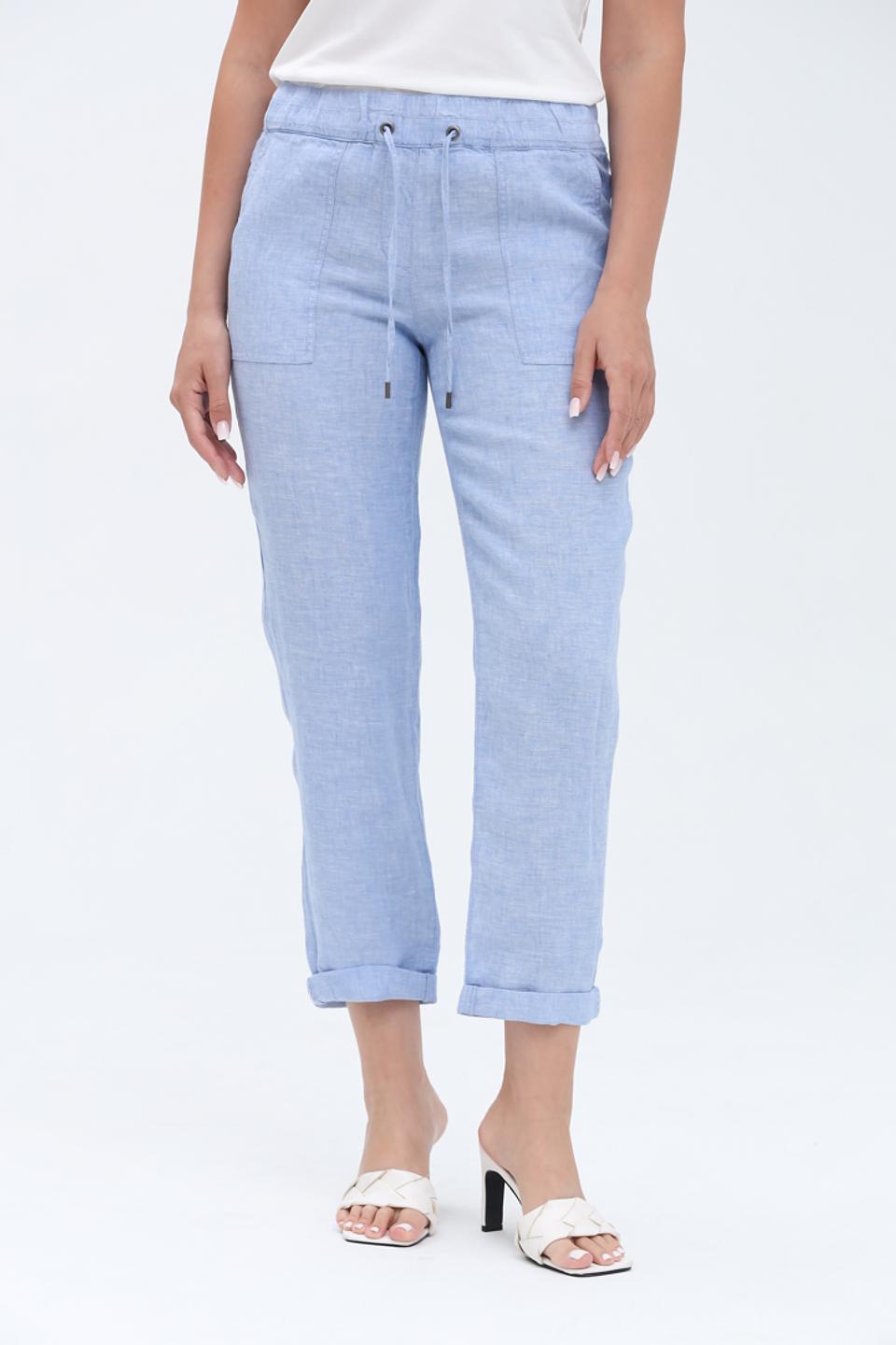 Брюки льняные Olsen голубые