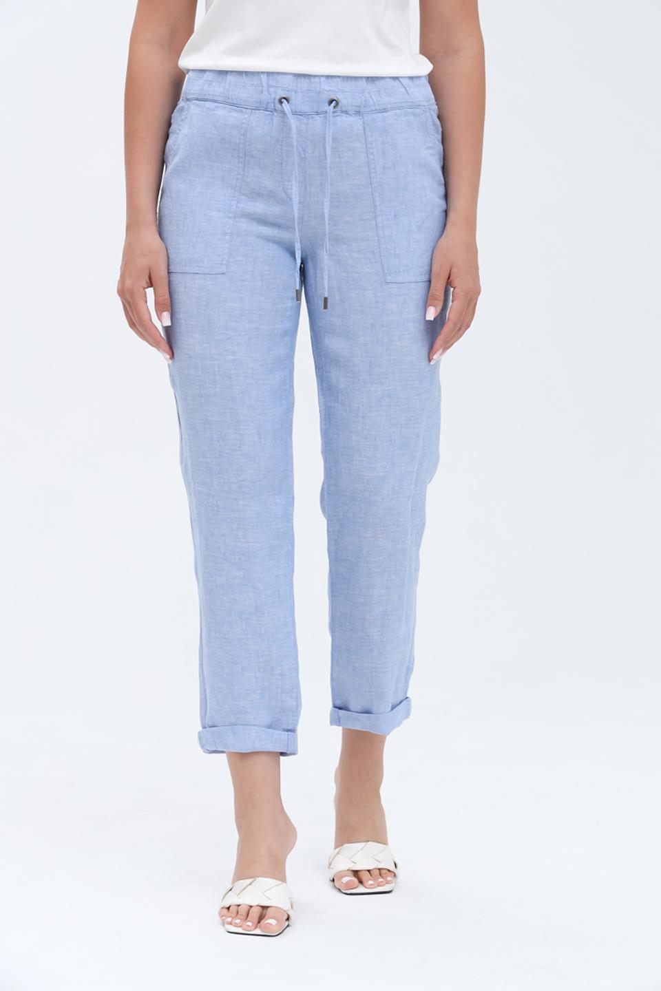 Брюки льняные Olsen голубые