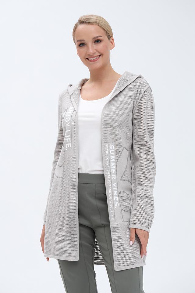 Жакет Monari с надписями серый