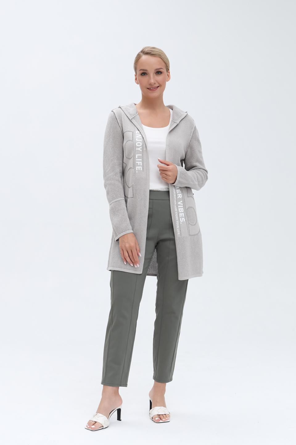 Жакет Monari с надписями серый