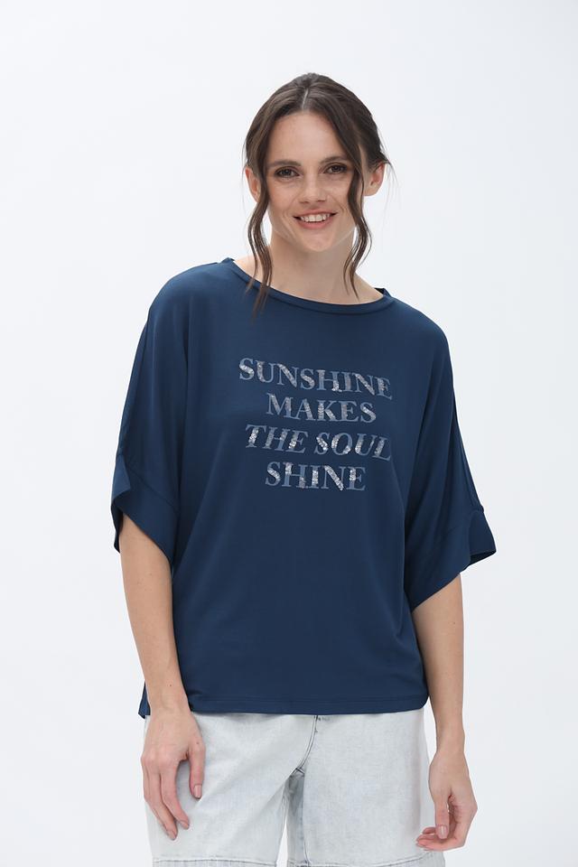 Футболка Tom Tailor с принтом синяя