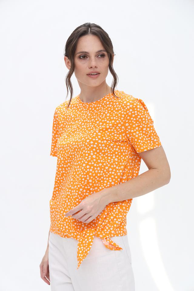 Блуза Tom Tailor с завязками оранжевая