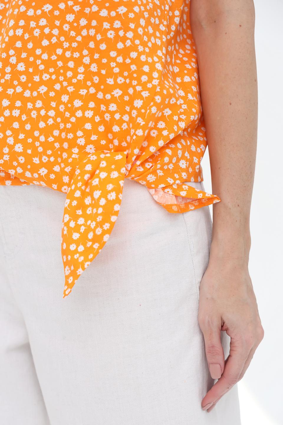 Блуза Tom Tailor с завязками оранжевая