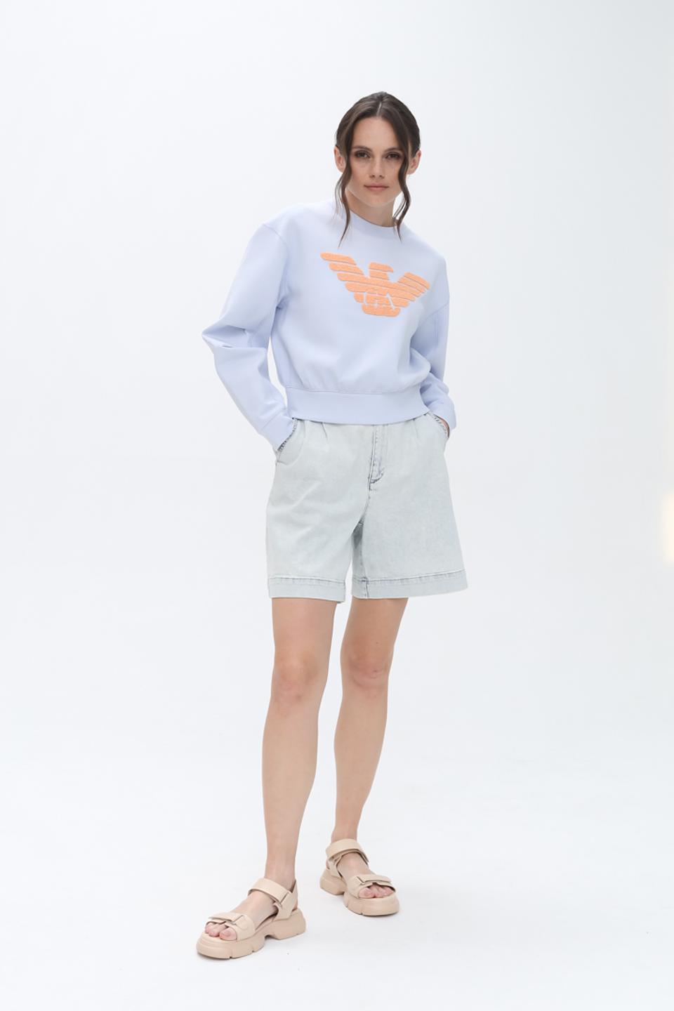 Джемпер Emporio Armani голубой с логотипом