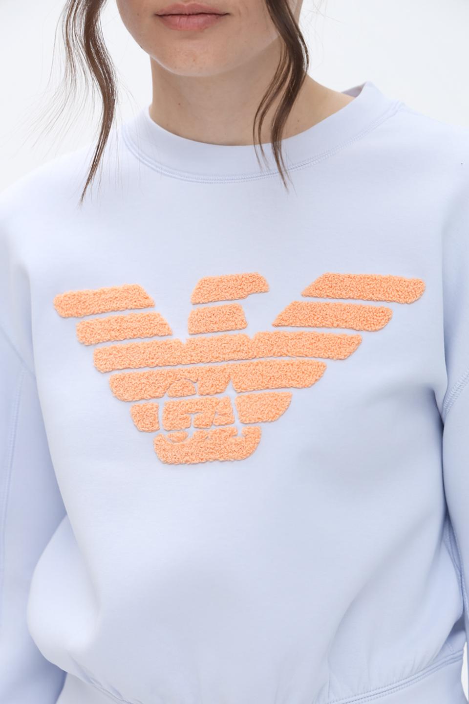 Джемпер Emporio Armani голубой с логотипом