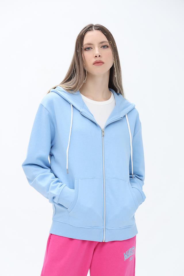 Толстовка Alcott женская голубая на молнии