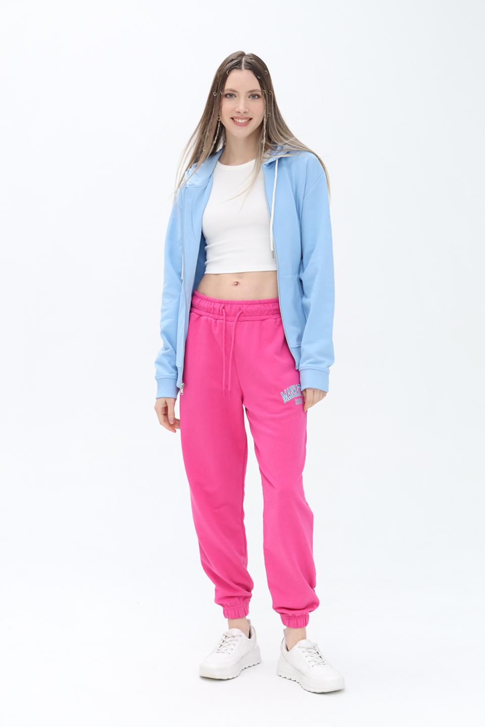 Толстовка Alcott женская голубая на молнии