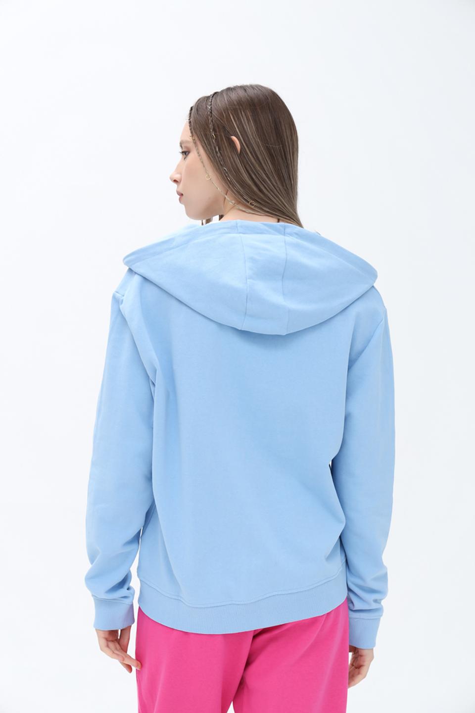 Толстовка Alcott женская голубая на молнии