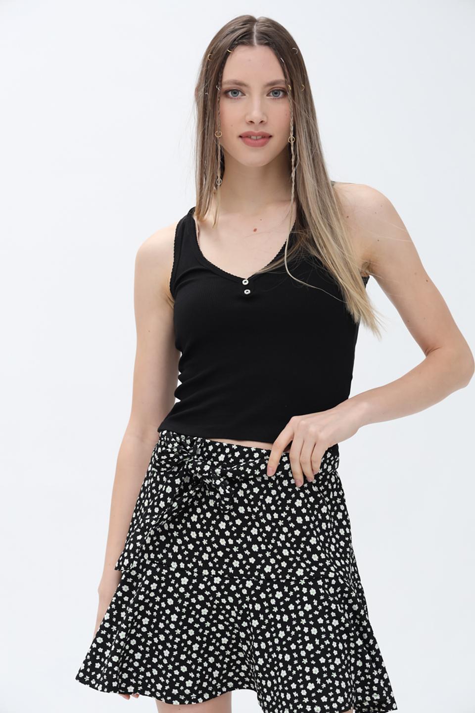 Топ Alcott женский черный на бретелях