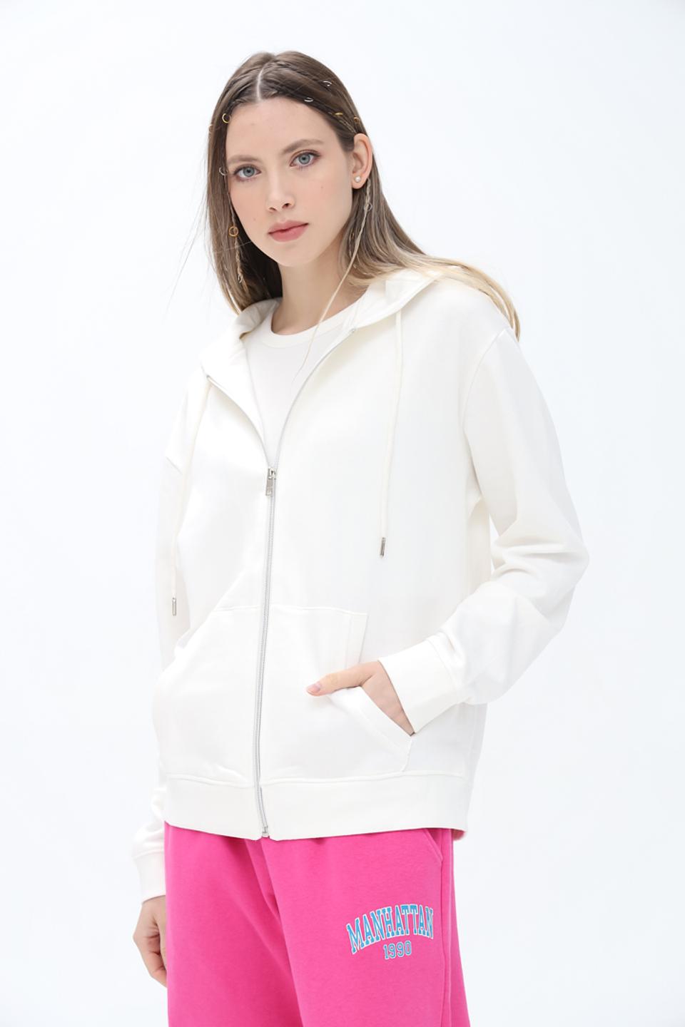Толстовка Alcott женская белая на молнии