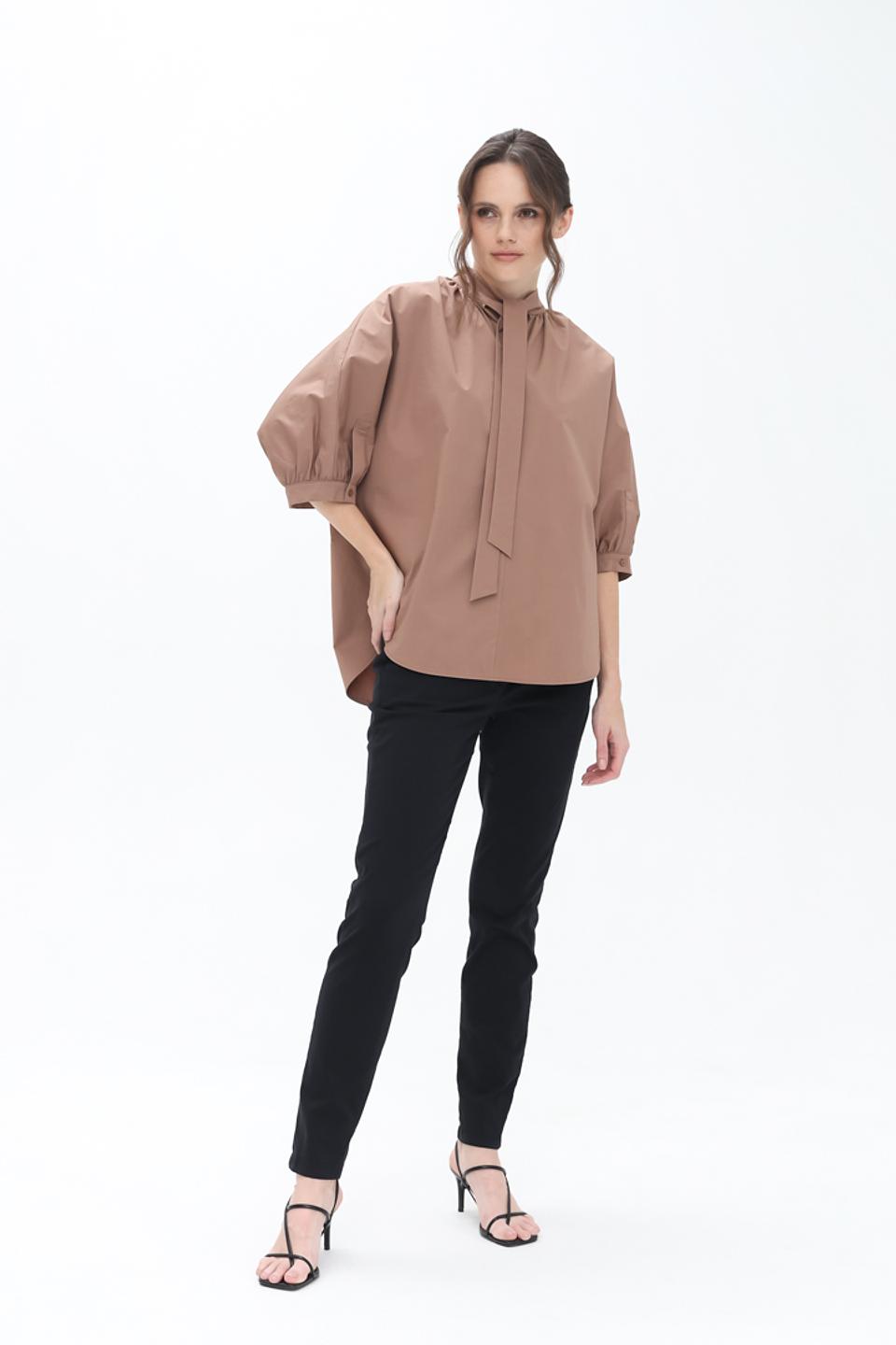 Блуза Luisa Cerano с завязками бежевая