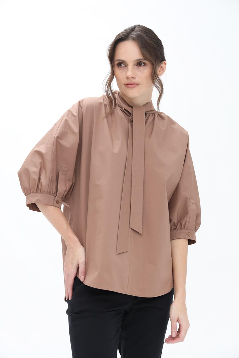 Блуза Luisa Cerano с завязками бежевая