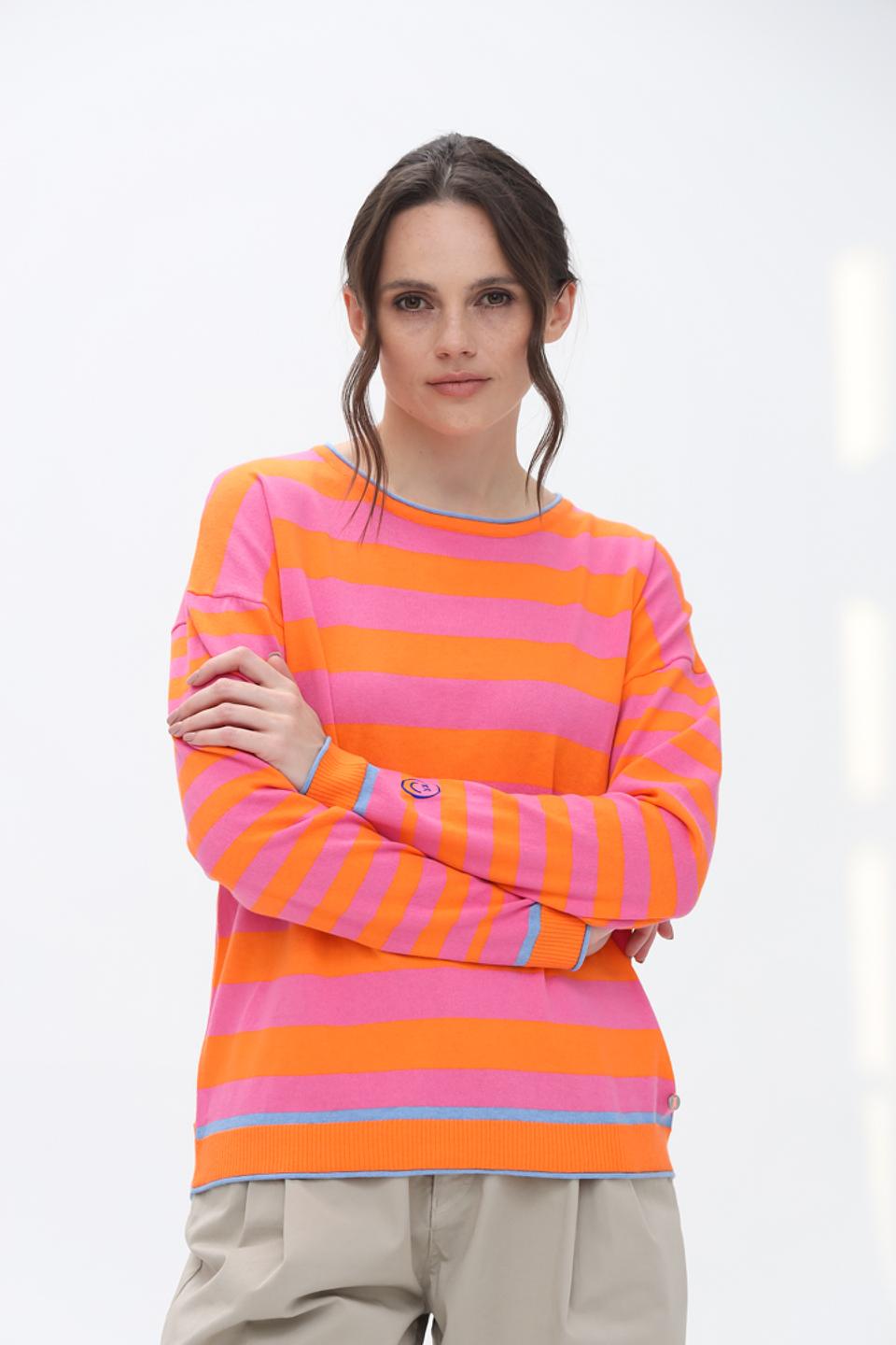Пуловер Frieda and Freddies в полоску оранжевый