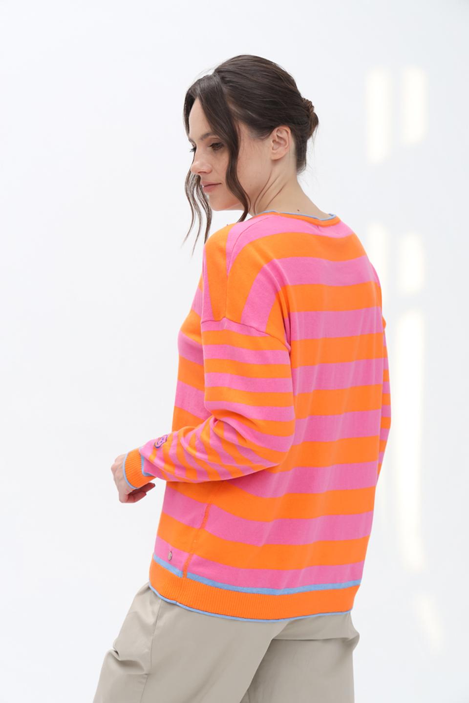 Пуловер Frieda and Freddies в полоску оранжевый
