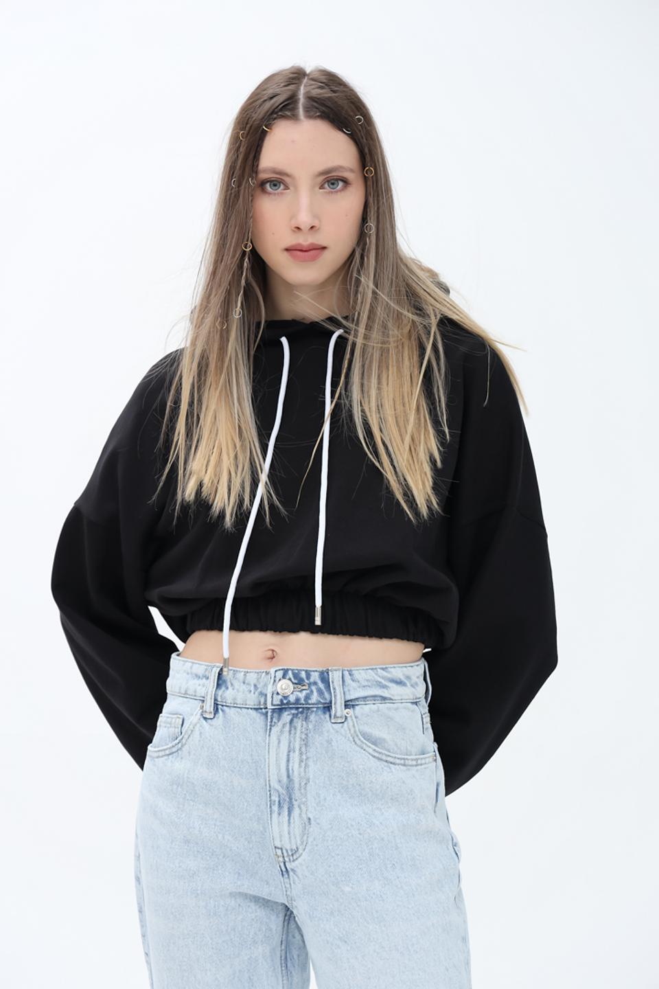 Джемпер Alcott черный с капюшоном