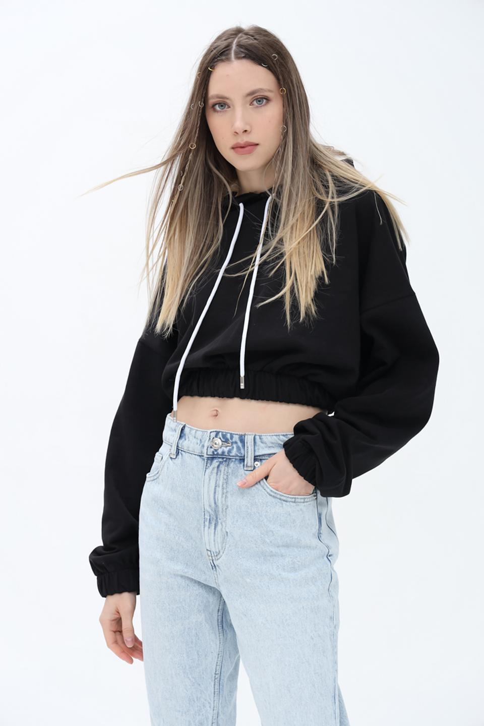 Джемпер Alcott черный с капюшоном