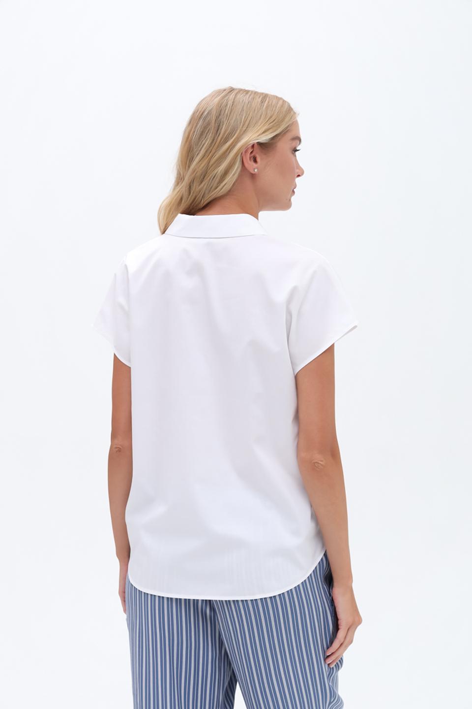 Рубашка Marc Cain Collections белая с коротким рукавом