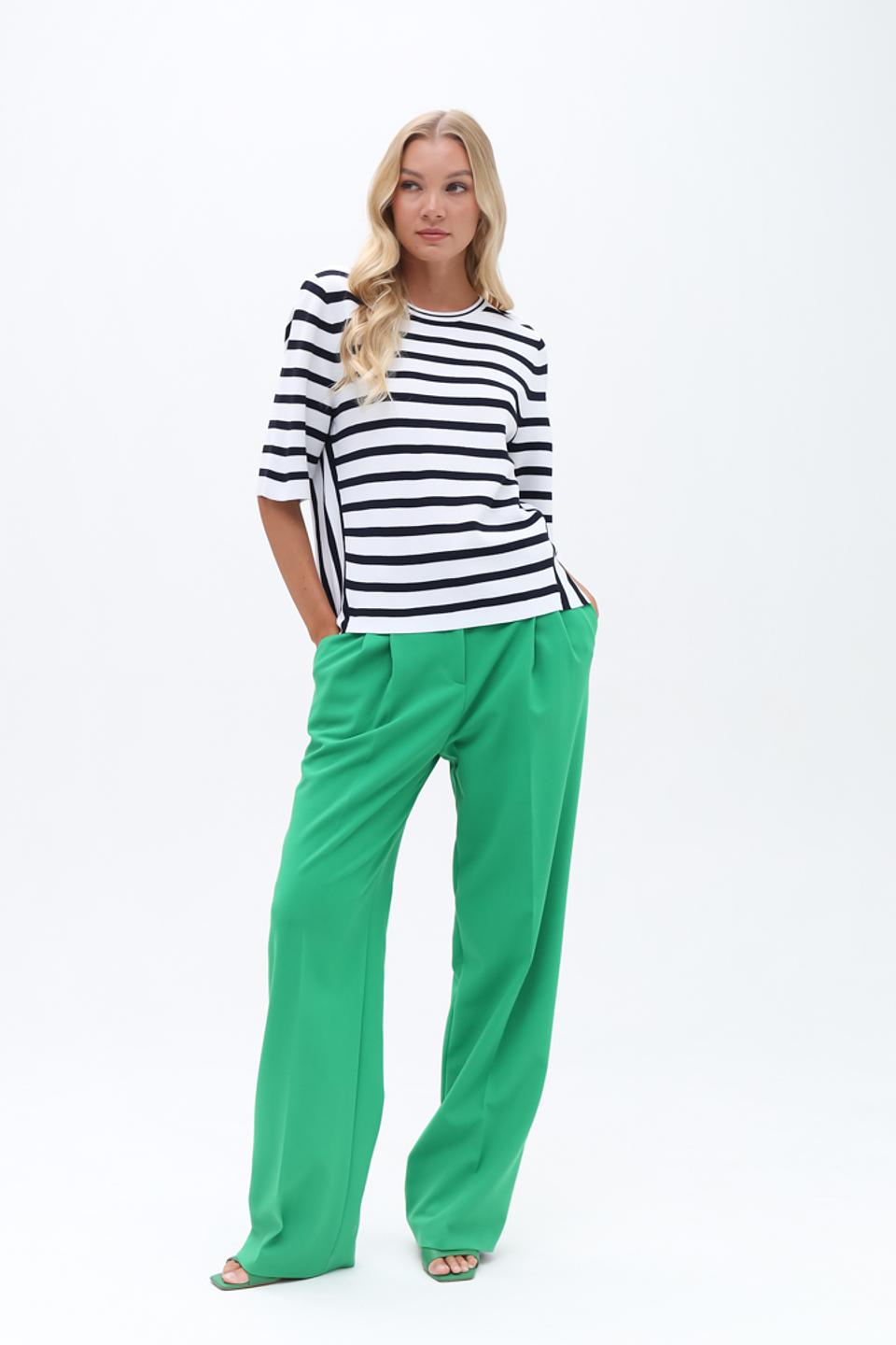 Пуловер Oui в полоску