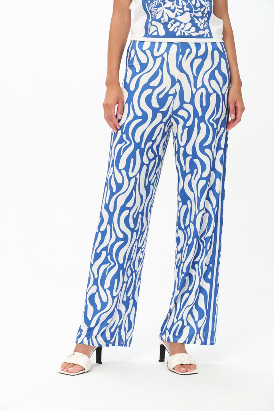 Брюки Oui с волнистым принтом