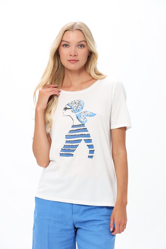 Футболка Oui с принтом голубой