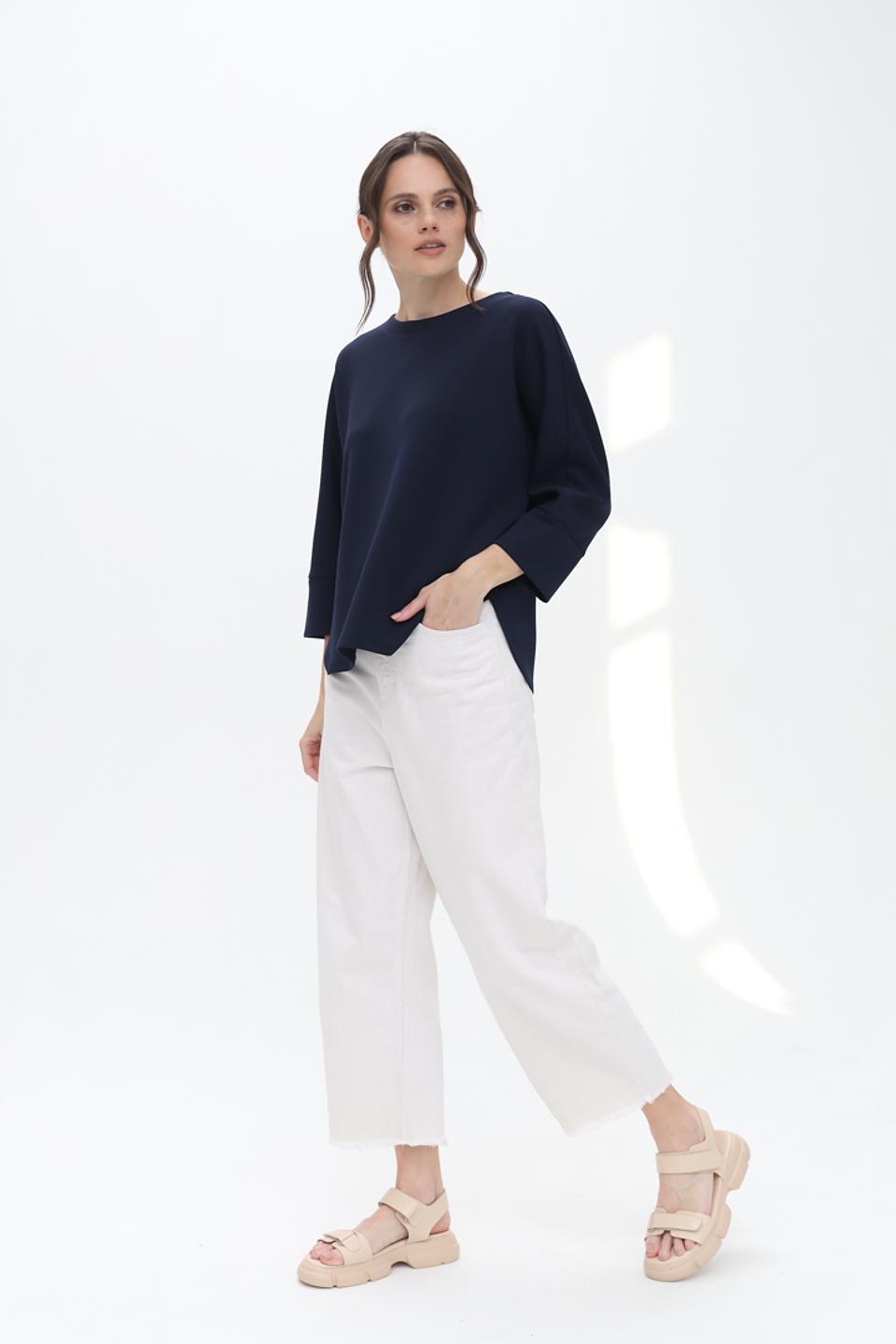 Пуловер Oui женский темно-синий