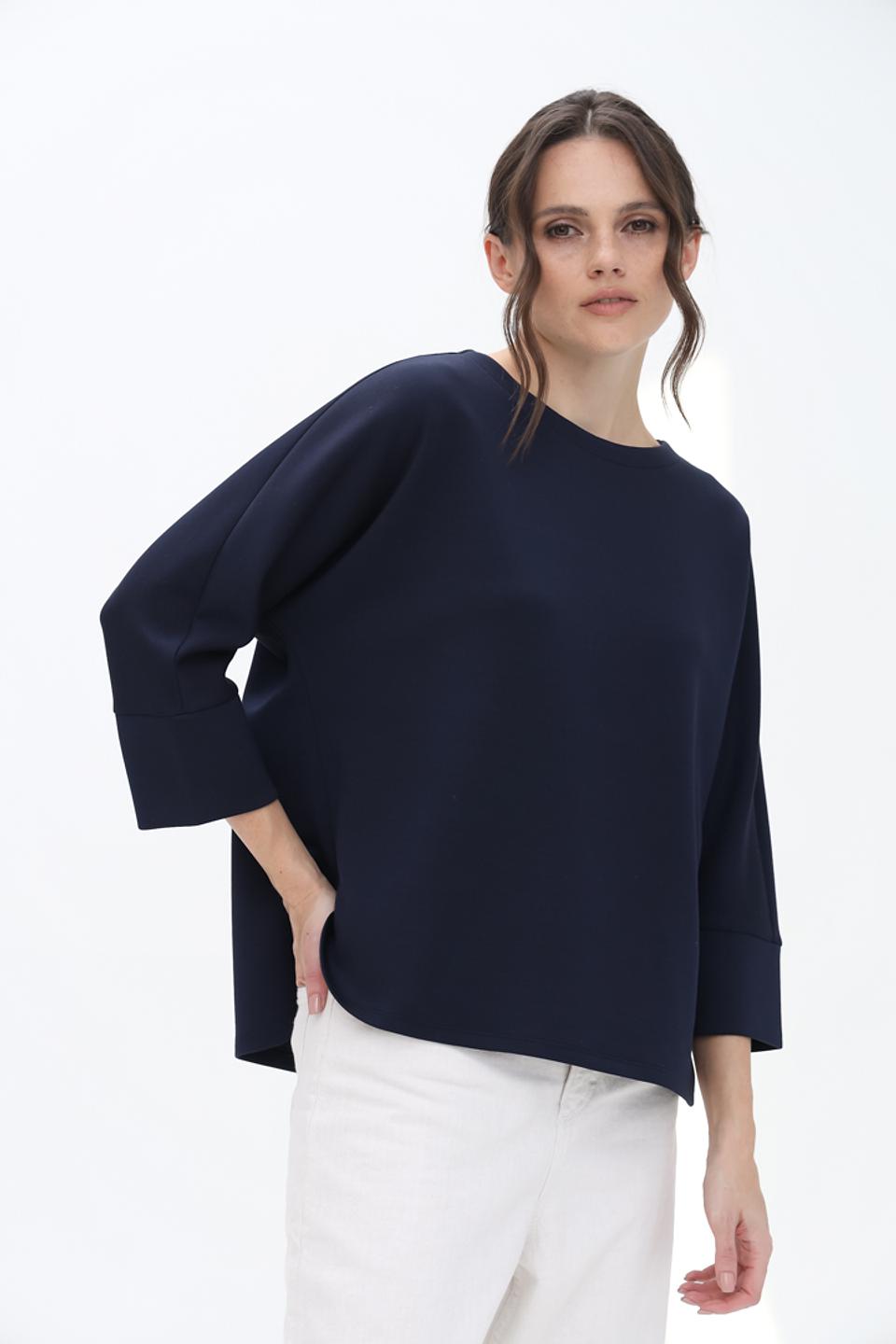 Пуловер Oui женский темно-синий