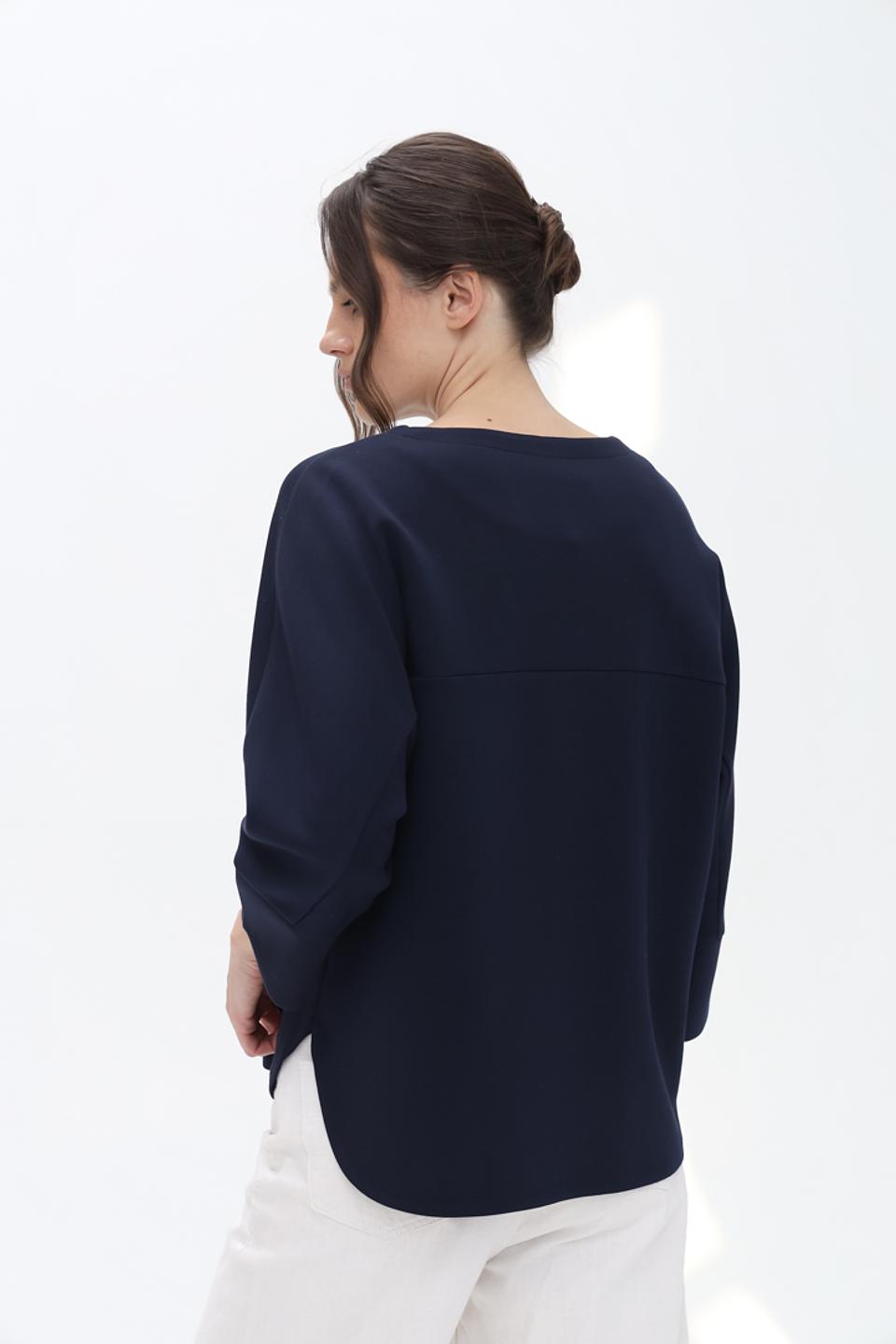 Пуловер Oui женский темно-синий