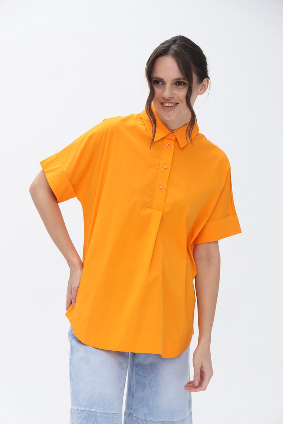 Рубашка Oui оверсайз оранжевая
