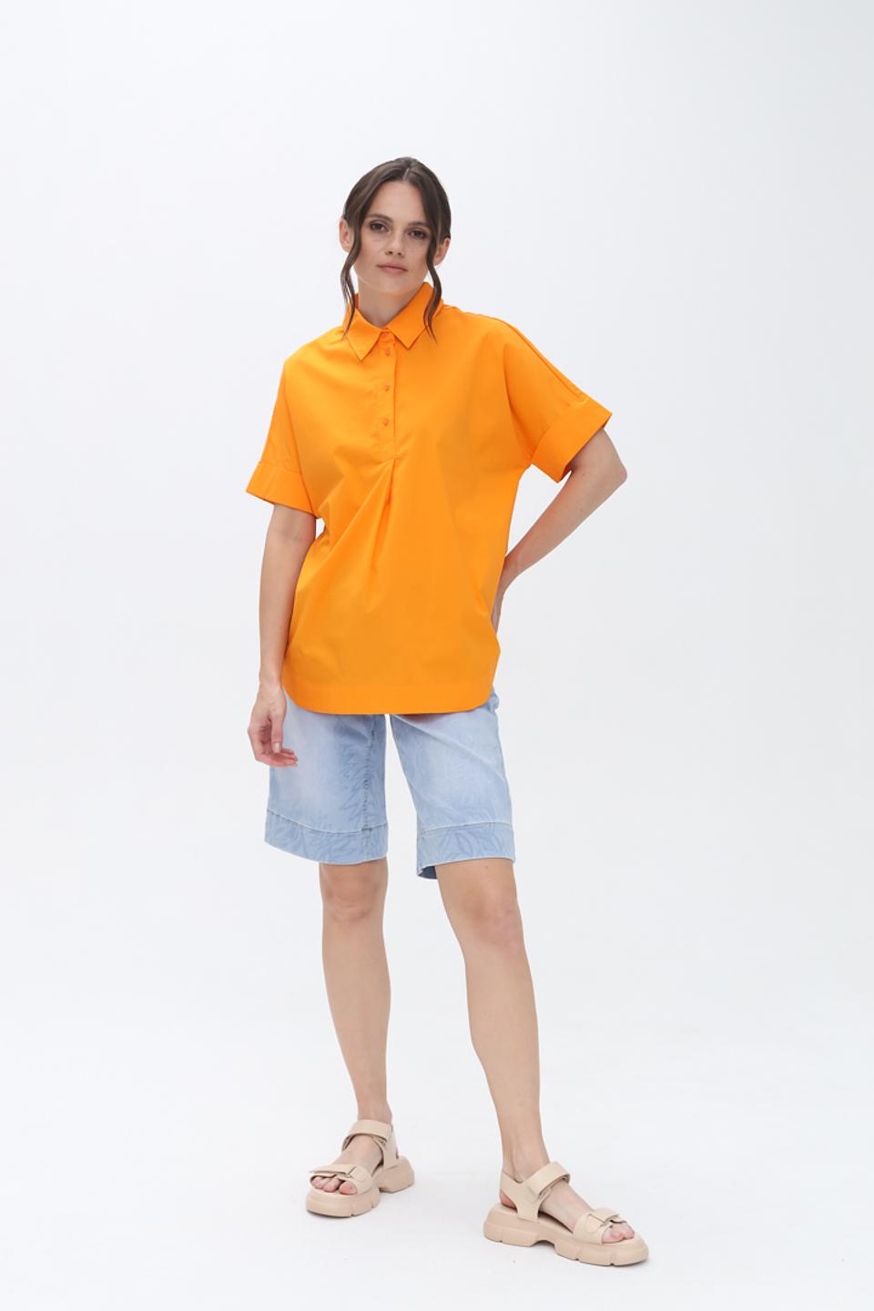 Рубашка Oui оверсайз оранжевая