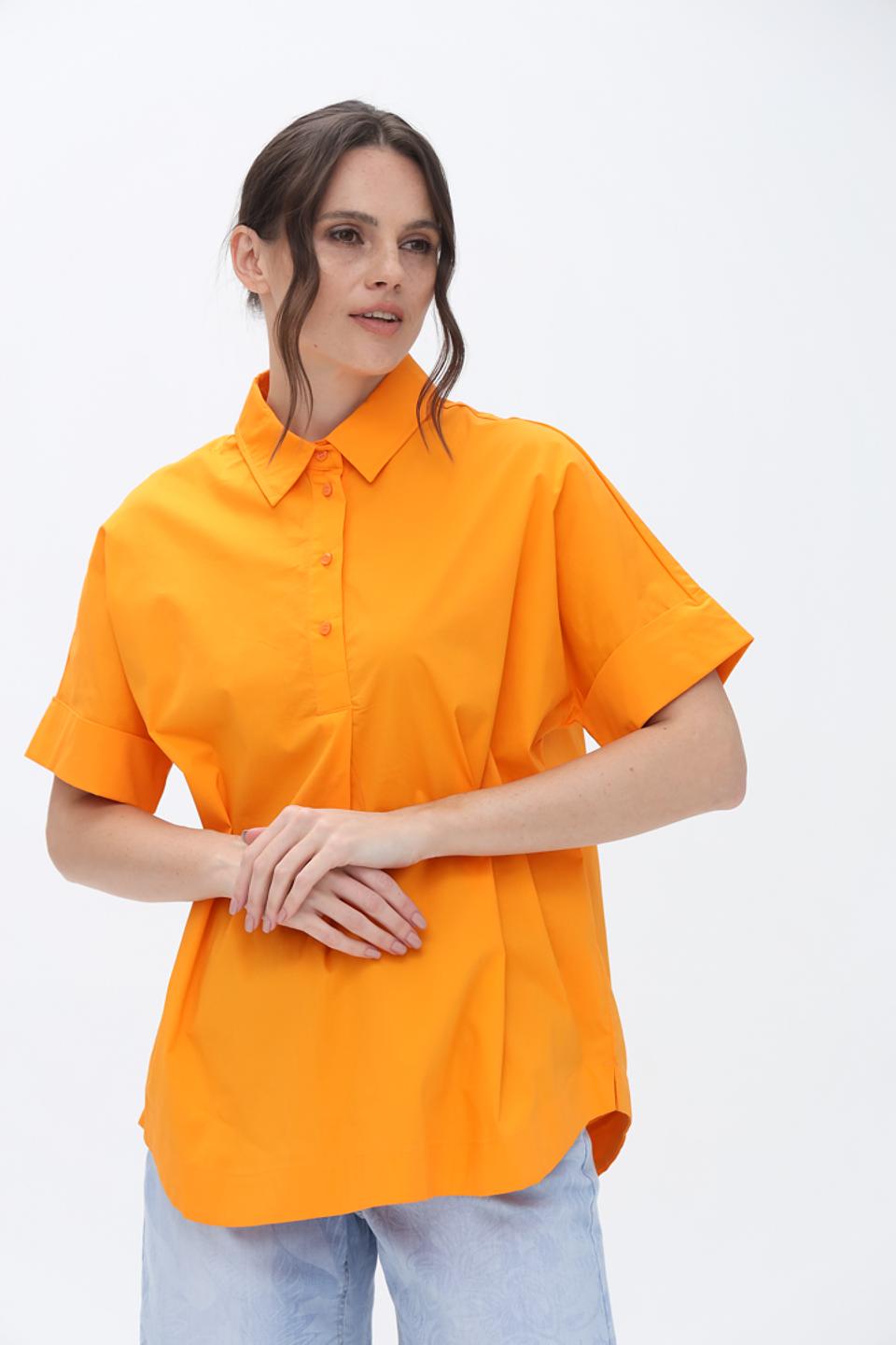 Рубашка Oui оверсайз оранжевая