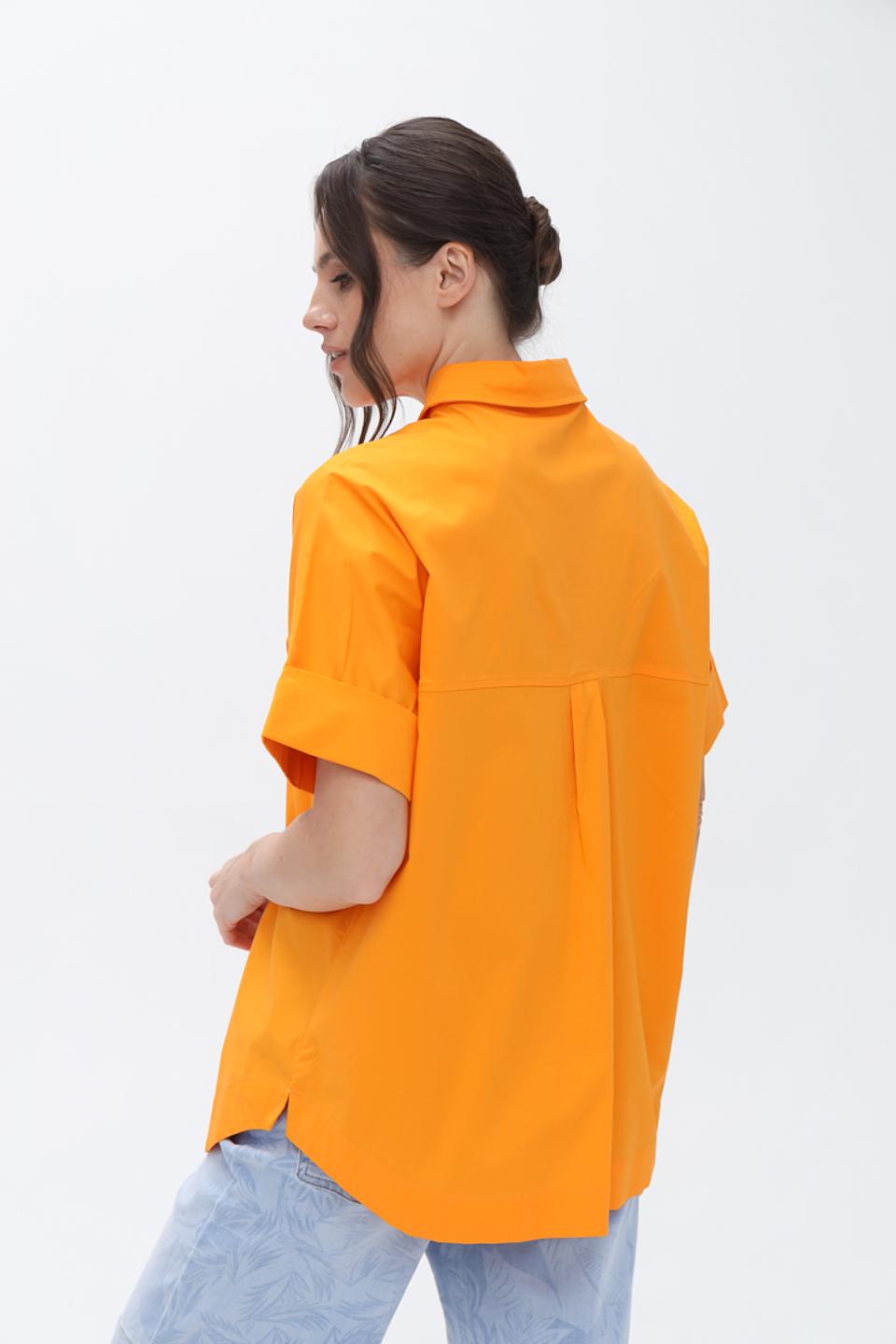 Рубашка Oui оверсайз оранжевая