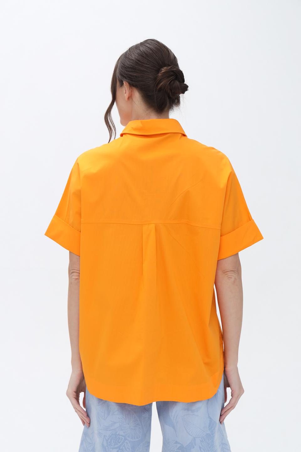 Рубашка Oui оверсайз оранжевая