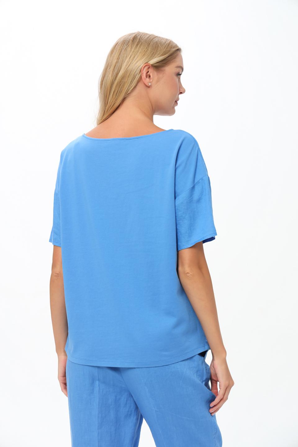 Блуза Oui лен голубая