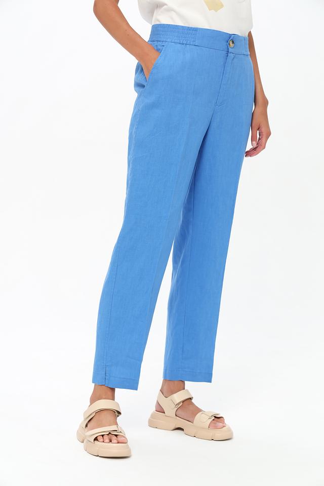 Брюки Oui льняные голубые