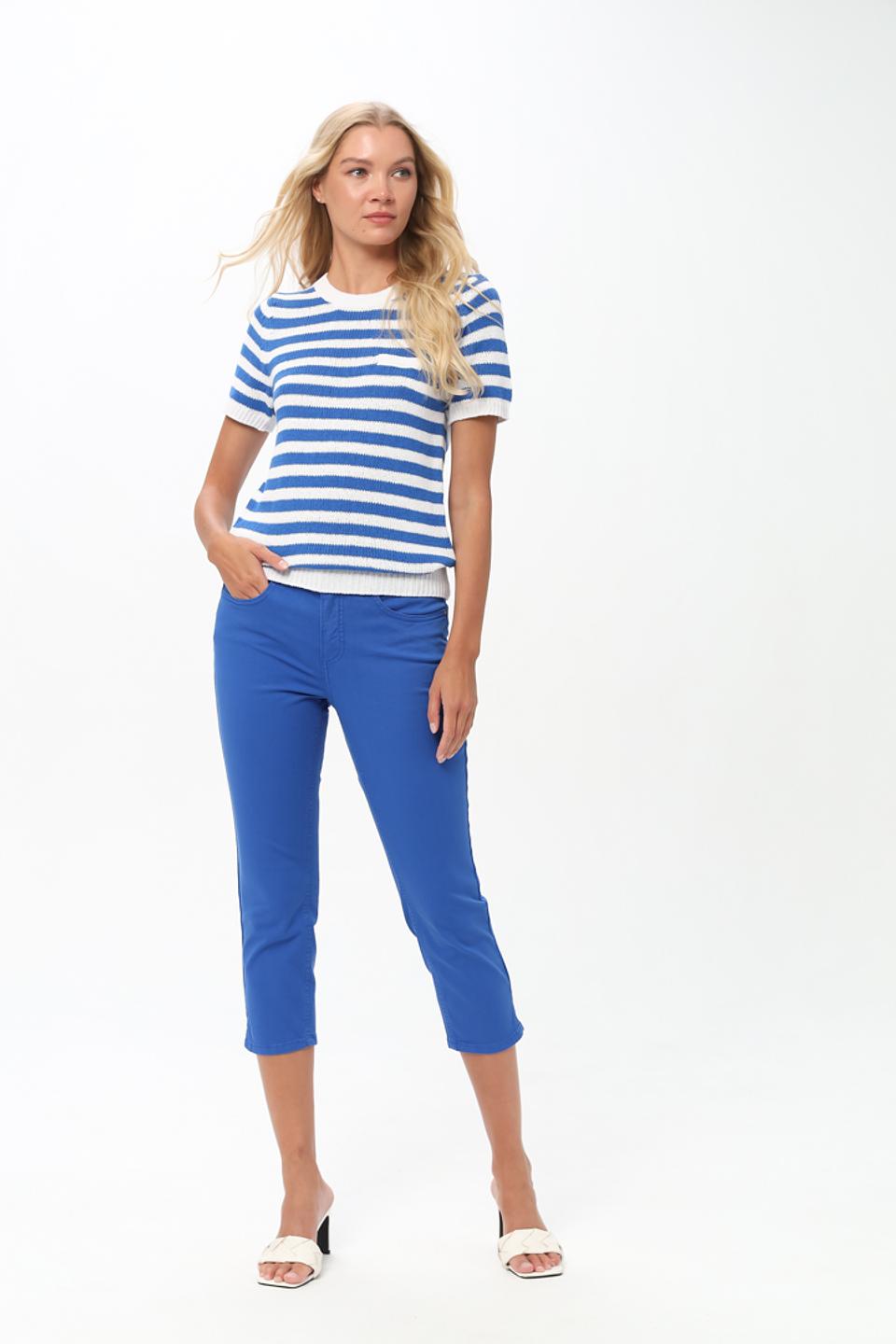 Джинсы капри Oui синие