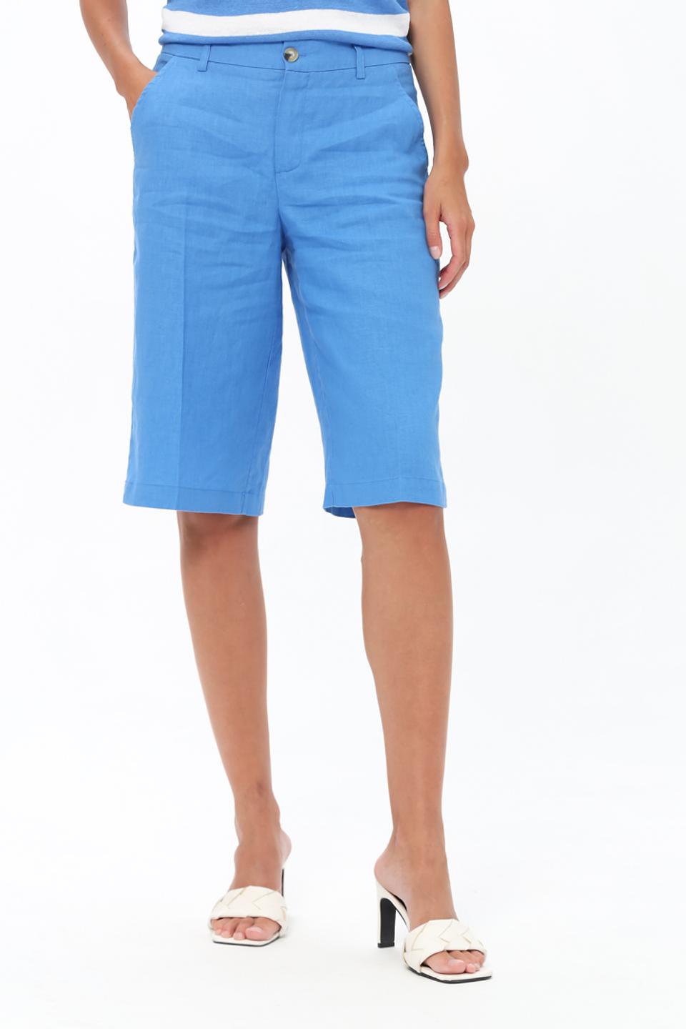 Шорты Oui льняные голубые