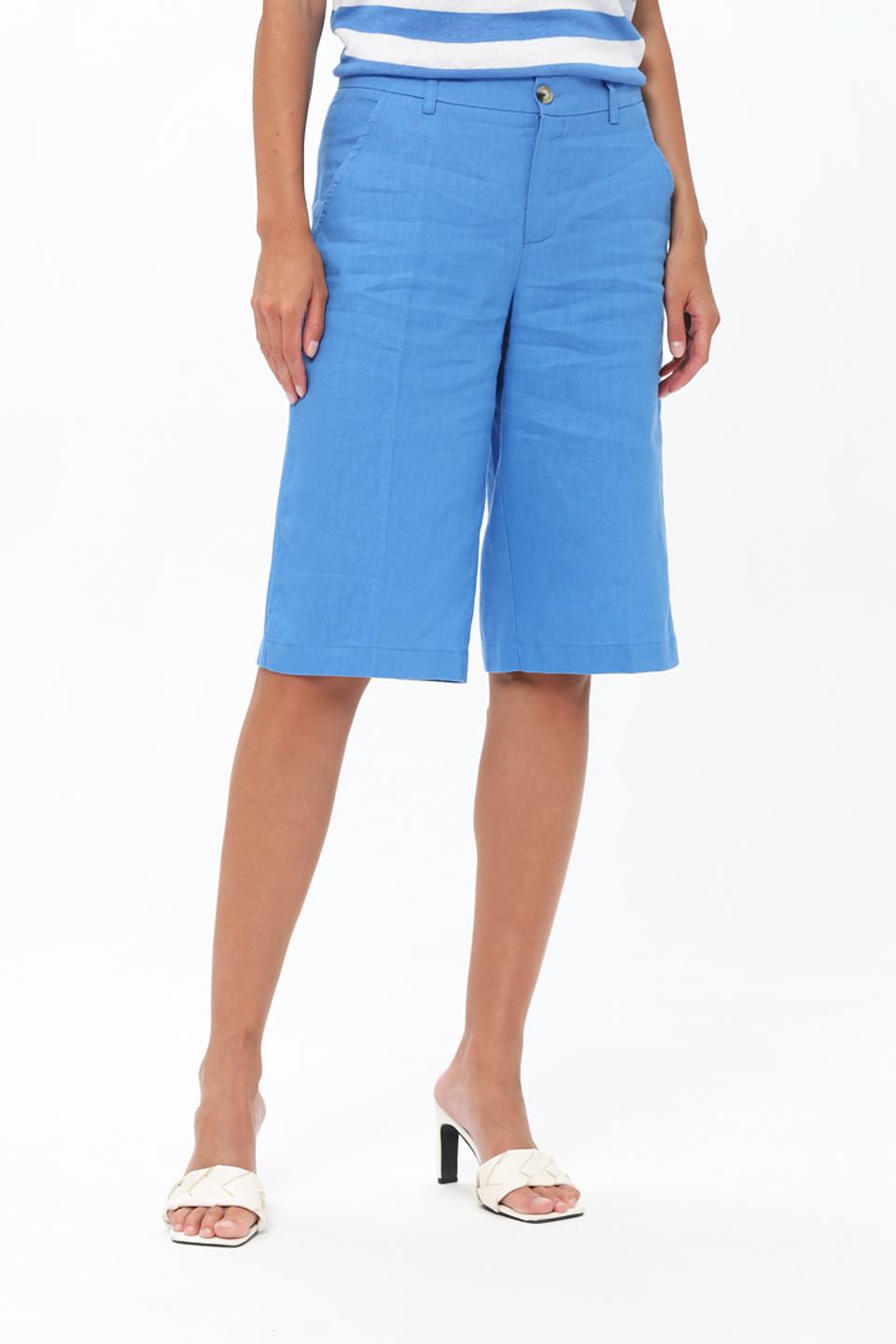 Шорты Oui льняные голубые