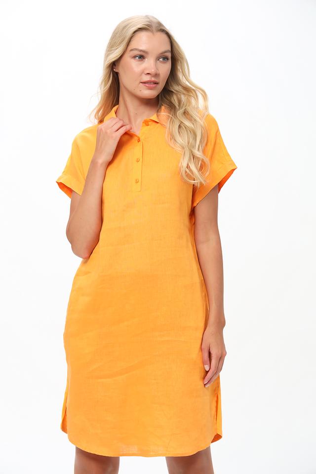 Платье Oui лен оранжевый