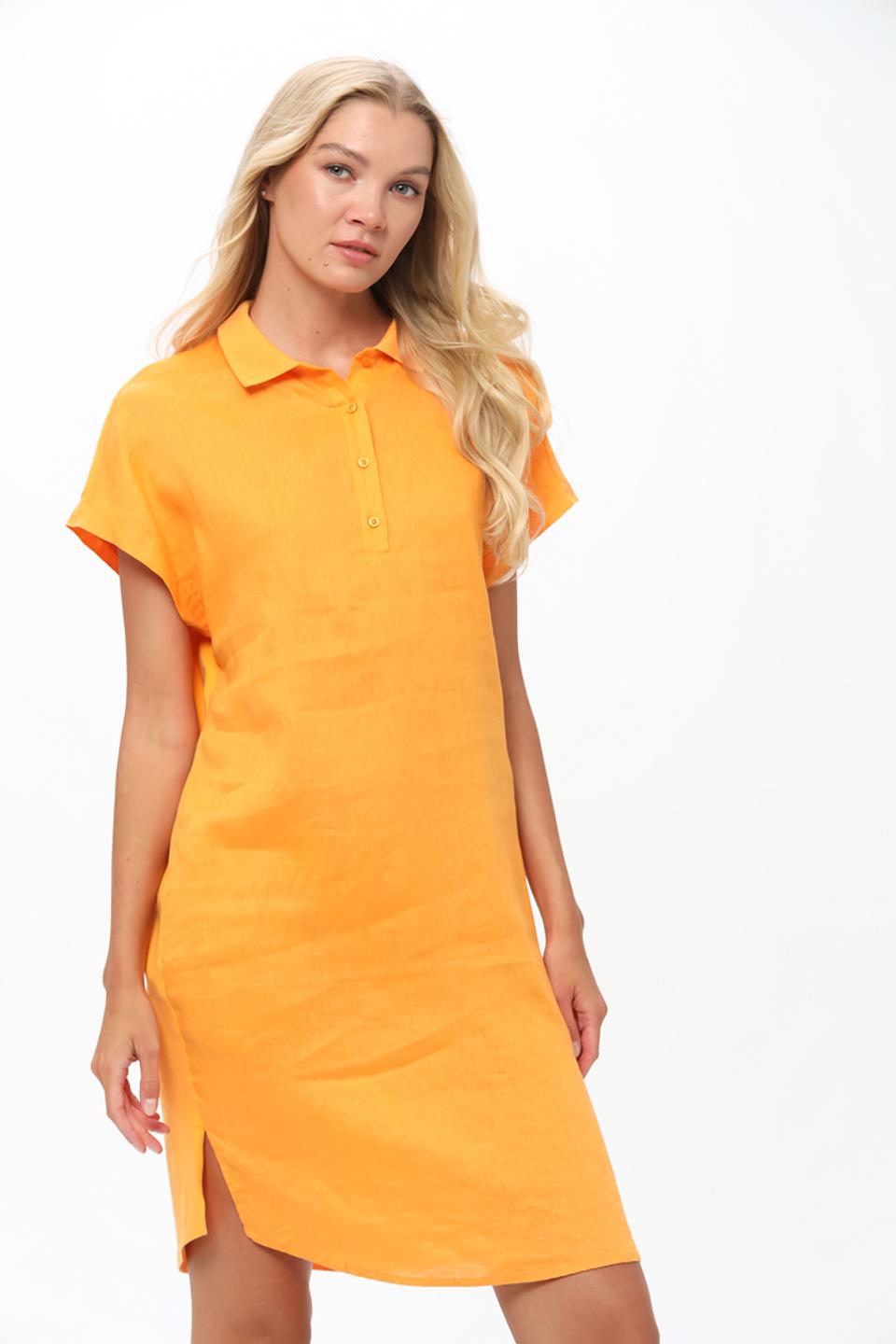 Платье Oui лен оранжевый