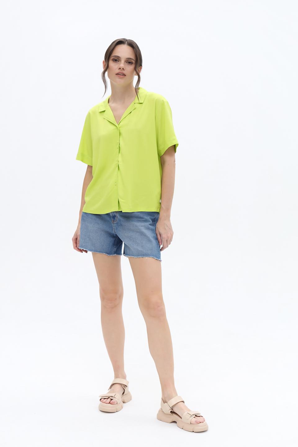 Рубашка Tom Tailor лайм с коротким рукавом