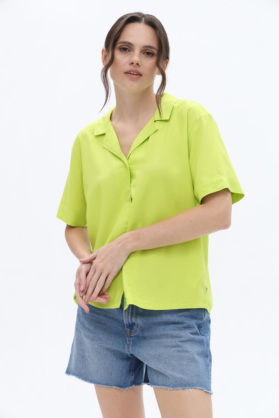 Рубашка Tom Tailor лайм с коротким рукавом