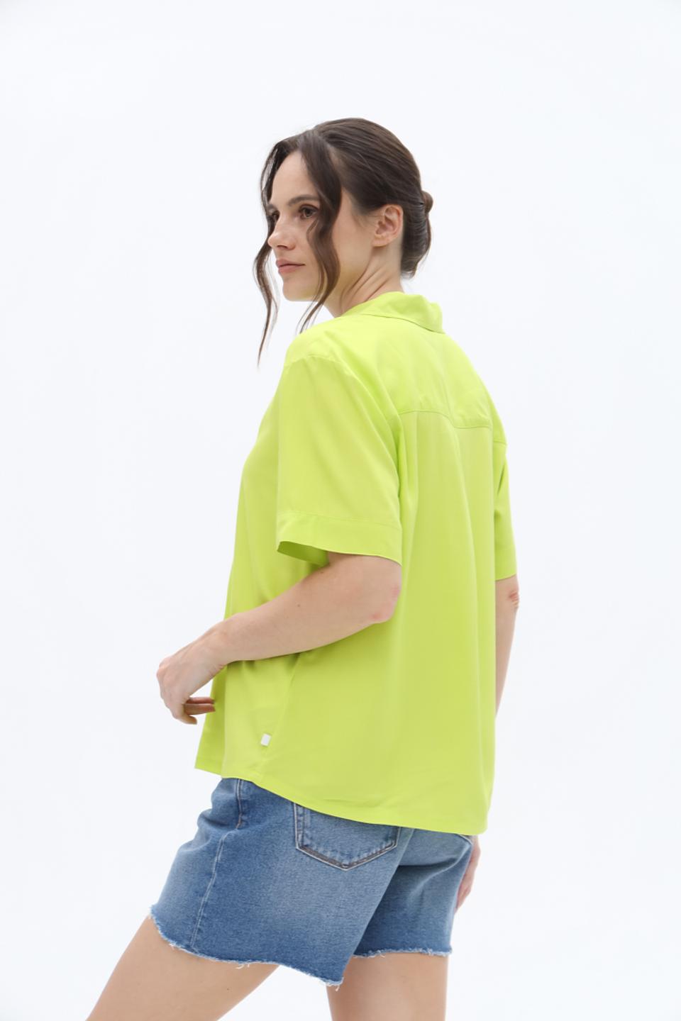 Рубашка Tom Tailor лайм с коротким рукавом
